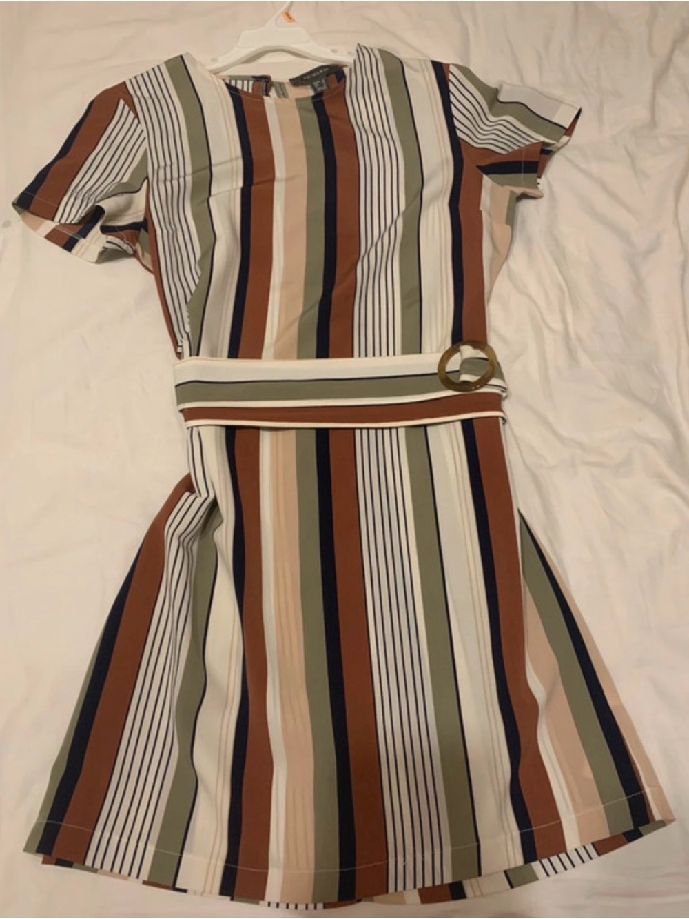 Primark Multi-Stripe Short Sleeve Dress with Belt